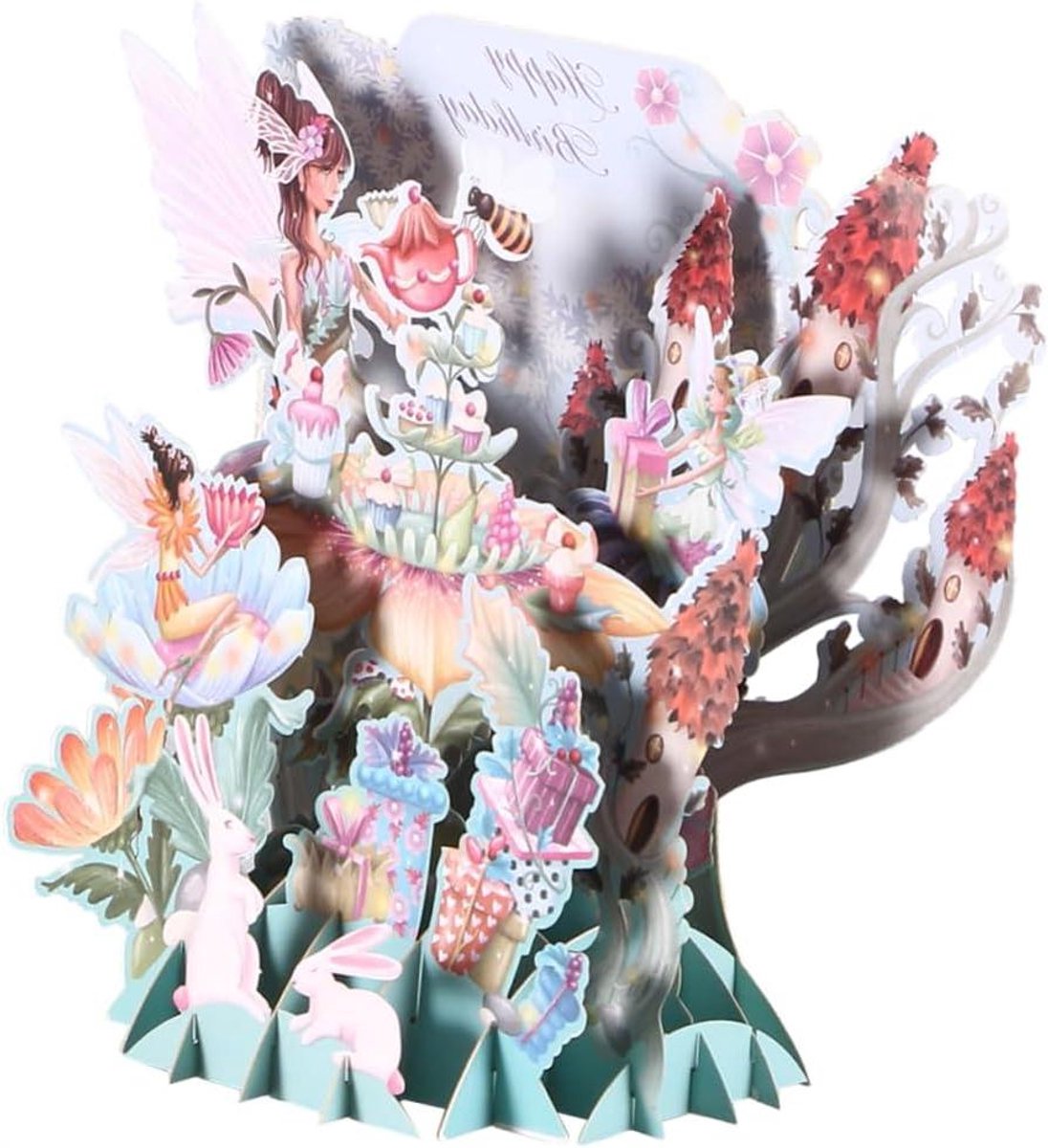 Papieren Kaart - 3D Groet - Geleentheden Vieren - Bloemen Pop-up - Medium - Gekleurd