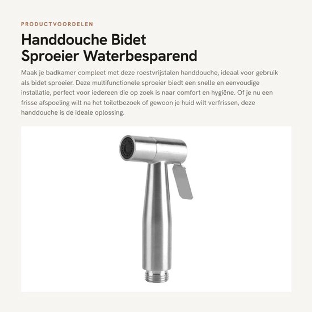 Handdouche Waterbesparend - Bidet - Toilet - Sproeikop - Multifunctioneel - Eenvoudige installatie - Bidetsproeier
