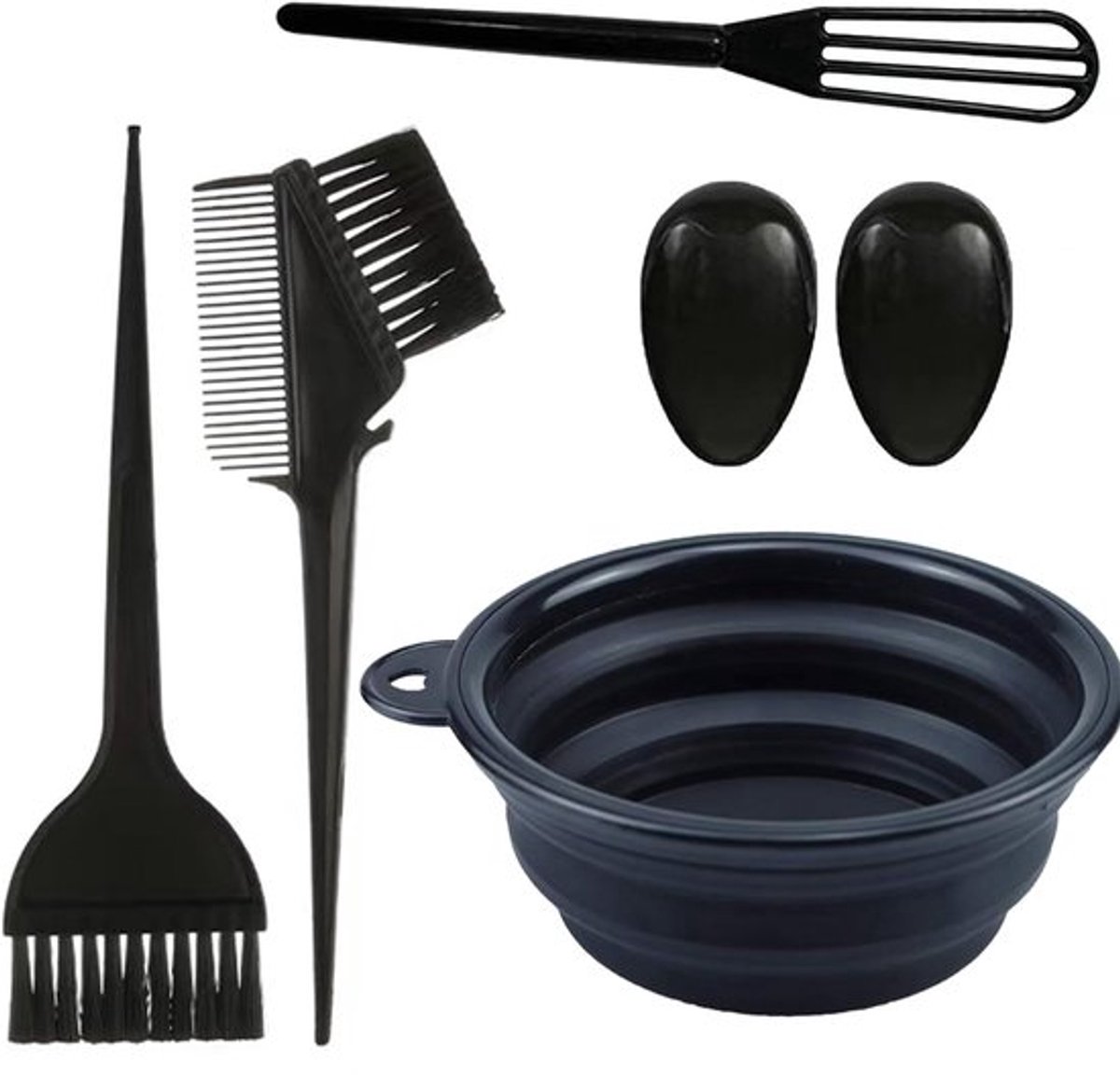 - Haarverfkwast Set - Haarverf Accessoires - Duurzaam en Herbruikbaar - 5 Stuks - Kleurenborstel en Kam - Geschikt voor Thuisgebruik - Prof..