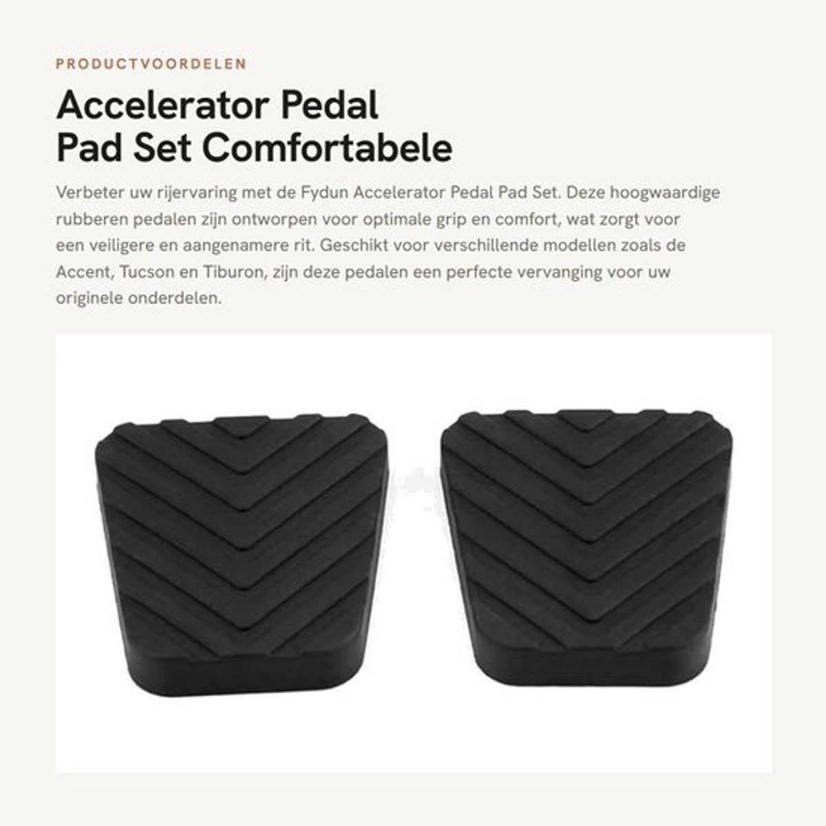 Gaspedaal Comfort - Gaspedaal Rubber - Rempedaal Cover - Geschikt voor Accent/Tucson/Tiburon - OE nummer 3282536000 - Eenvoudige installatie - Pedalrubber