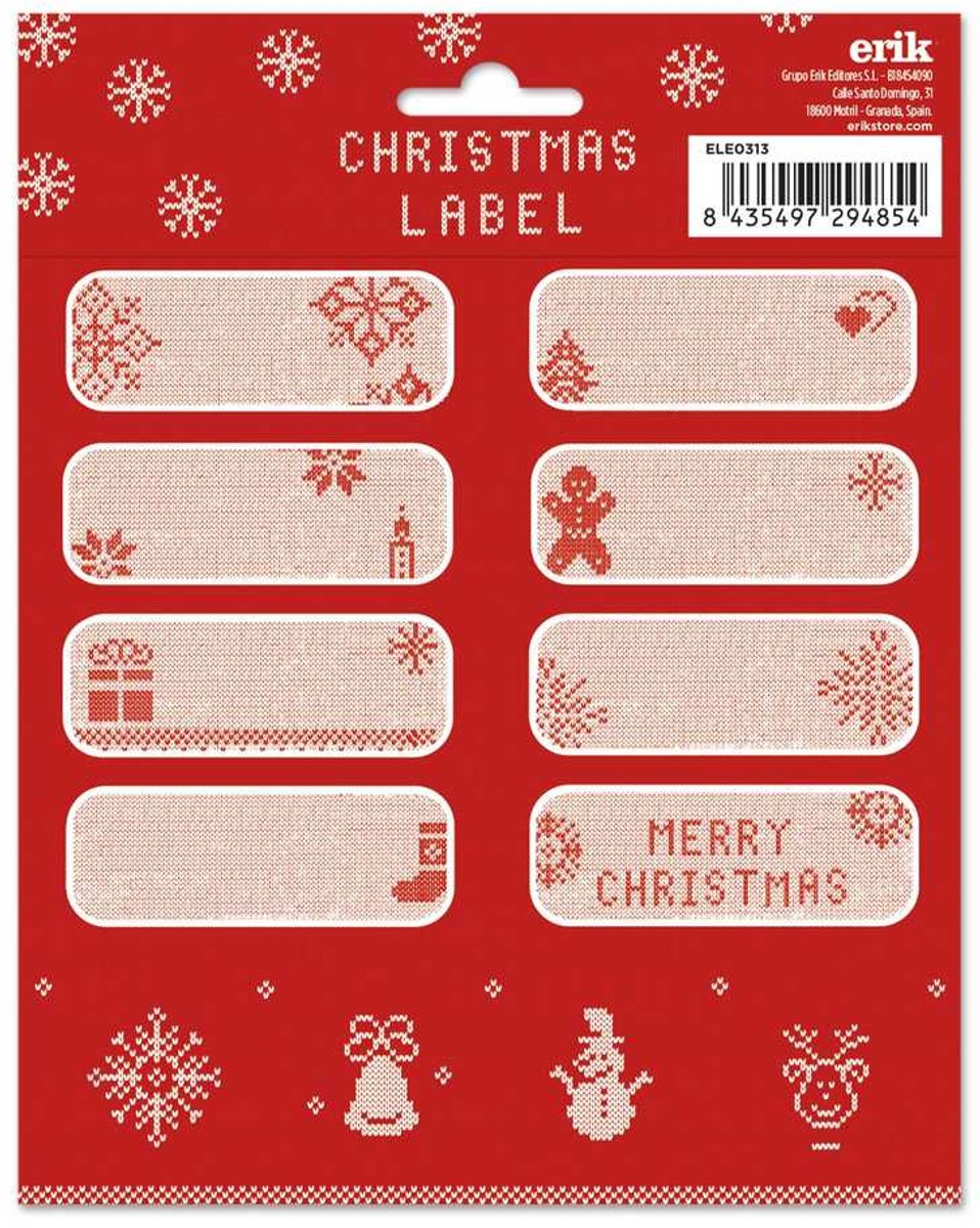 Grupo Erik - Knit Christmas Christmas SelfAdhesive Labels Zelfklevende etiketten - Multicolours