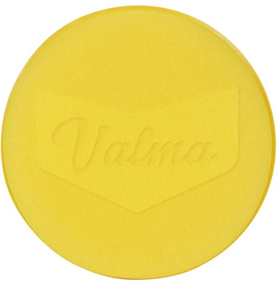 Applicateur Valma jaune avec logo en relief.