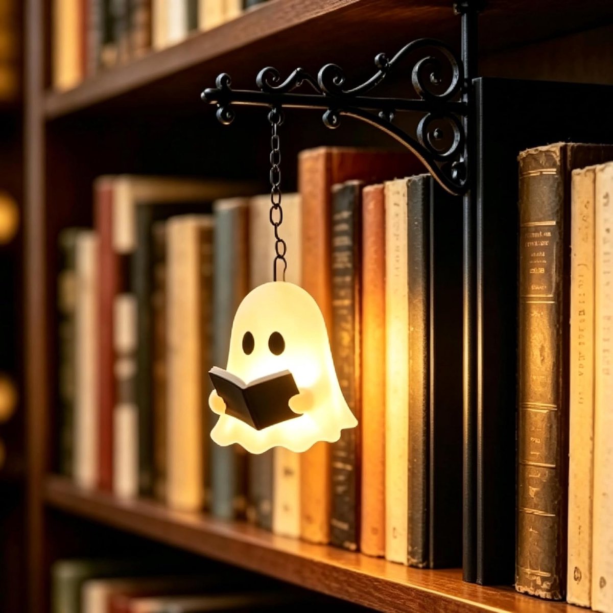 Boekensteun metaal - Boekensteun met Lamp - Bibliotheeklantaarn - Miniatuur Boekenplank La