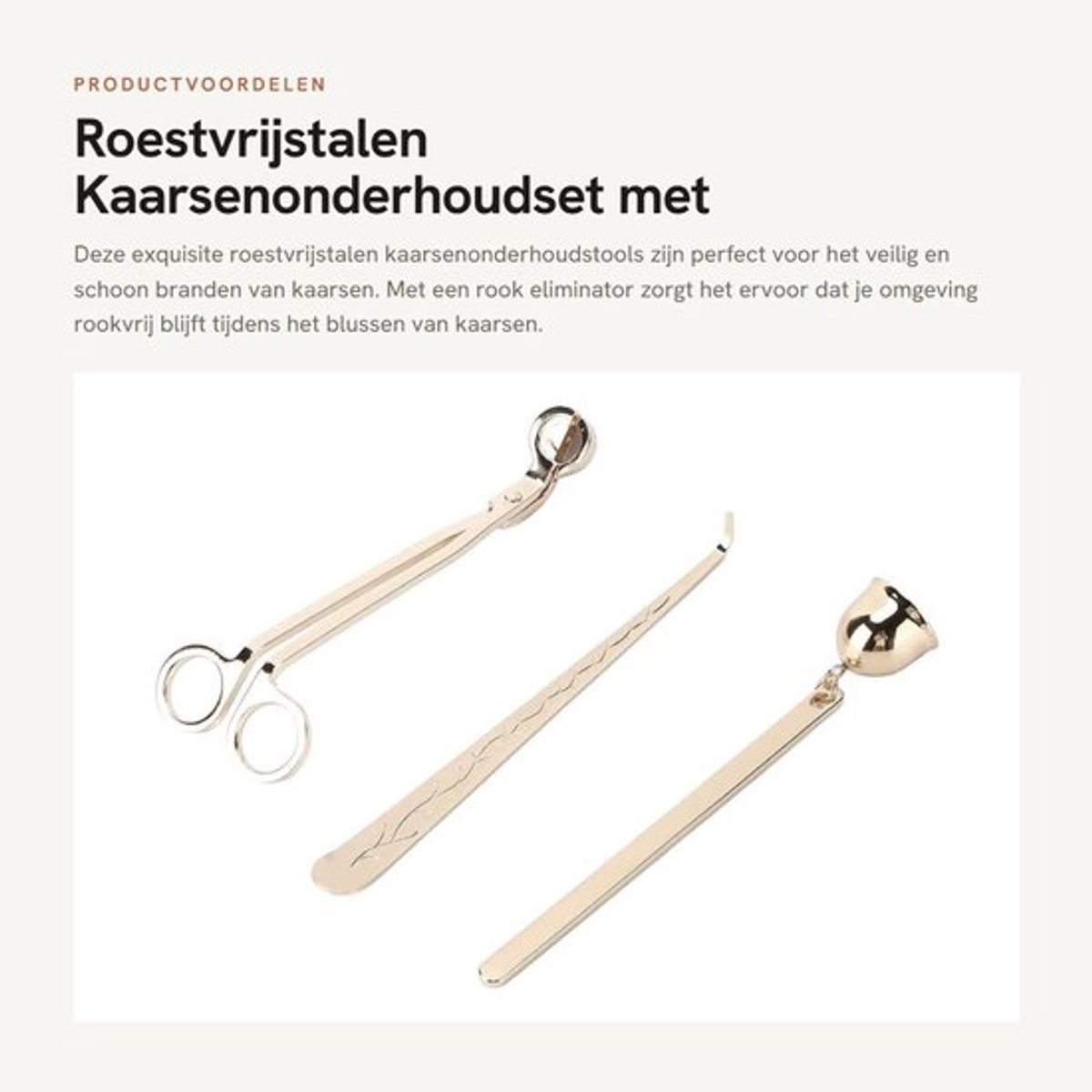 Kaarsenonderhoudstools Set - Roestvrij Stalen Lonttrimmer - Lont Blusser - Rook Eliminator - Handige Opbergzak - Duurzaam Materiaal - Kaarsaccessoires
