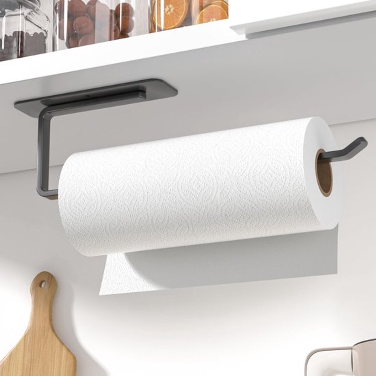 Keukenrolhouder zonder boren - Keukenpapier Houder - Aluminium - Huishoudelijke Rolhouder - Antislip - Verstelbaar - Keukenpapierhouder
