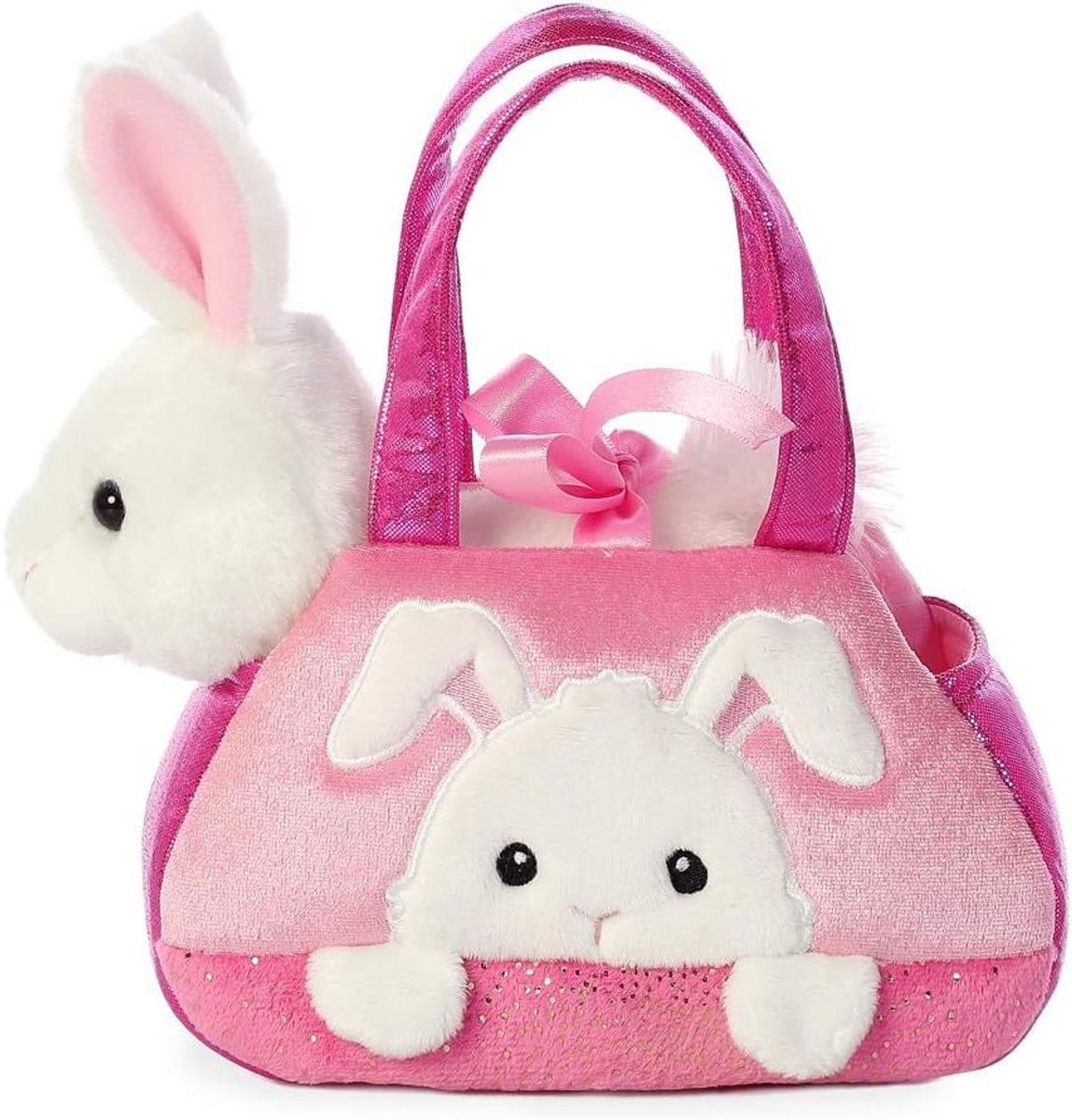 Konijn Knuffel - Pluche Dier - Cadeau Geven - Uitneembare Knuffel - 8 x 18 x 20 cm - Wit