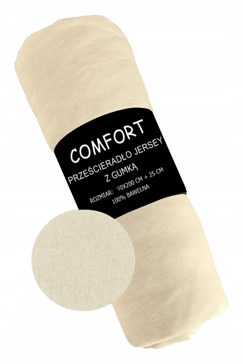 KONEY - Hoeslaken jersey 90 x 200 cm - Ecru - 160 g/m² - matras tot 22 cm