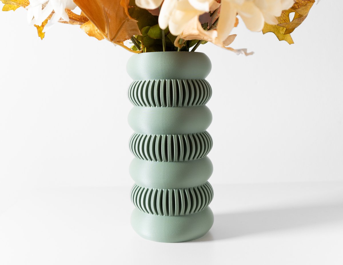 Skushy Vaas Jino - Geschikt voor Bouwbloemen - Japandi Designvaas voor Droogbloemen en Kunstbloemen - Sculpturale Decoratieve Vaas - Moderne Woondecoratie