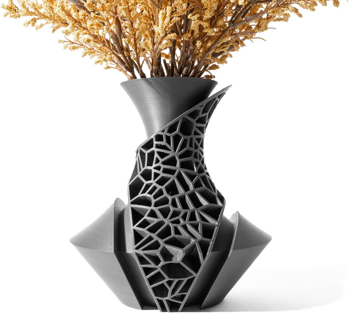 Skushy Vaas Vori - Geschikt voor Bouwbloemen - Japandi Designvaas voor Droogbloemen en Kunstbloemen - Sculpturale Decoratieve Vaas - Moderne Woondecoratie