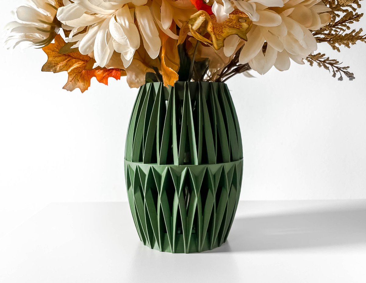 Skushy Vaas Reni - Geschikt voor Bouwbloemen - Japandi Designvaas voor Droogbloemen en Kunstbloemen - Sculpturale Decoratieve Vaas - Moderne Woondecoratie