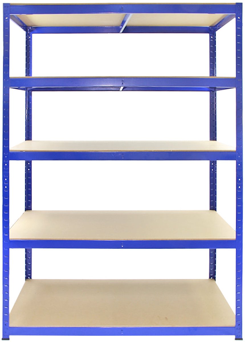 T-rax sterke opslagrekken - blauw - 120cm b x 60cm d - set van 10
