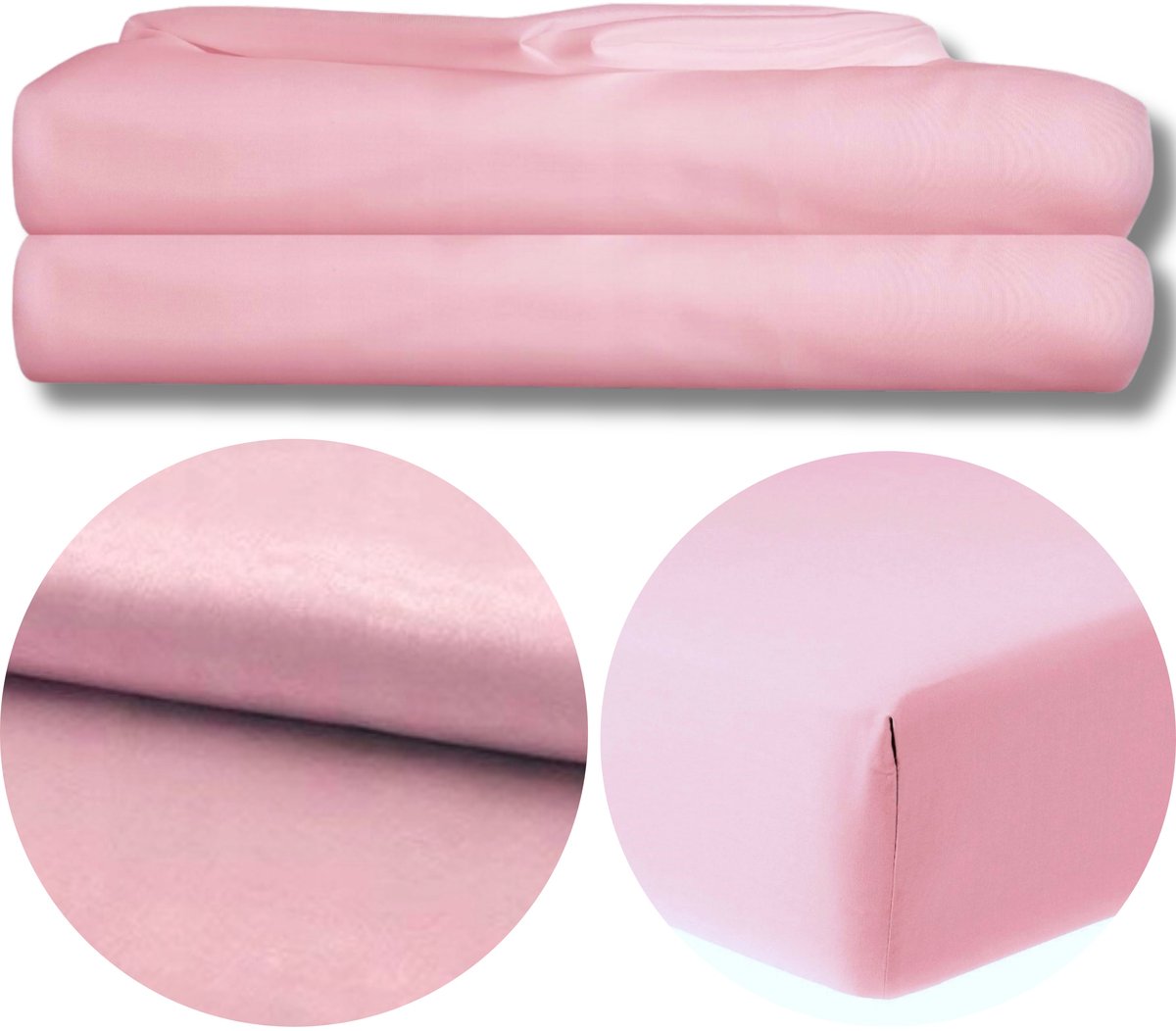 KONEY - Laken zonder elastiek 160 x 200 cm - microvezel - Poederroze - 120 g/m²