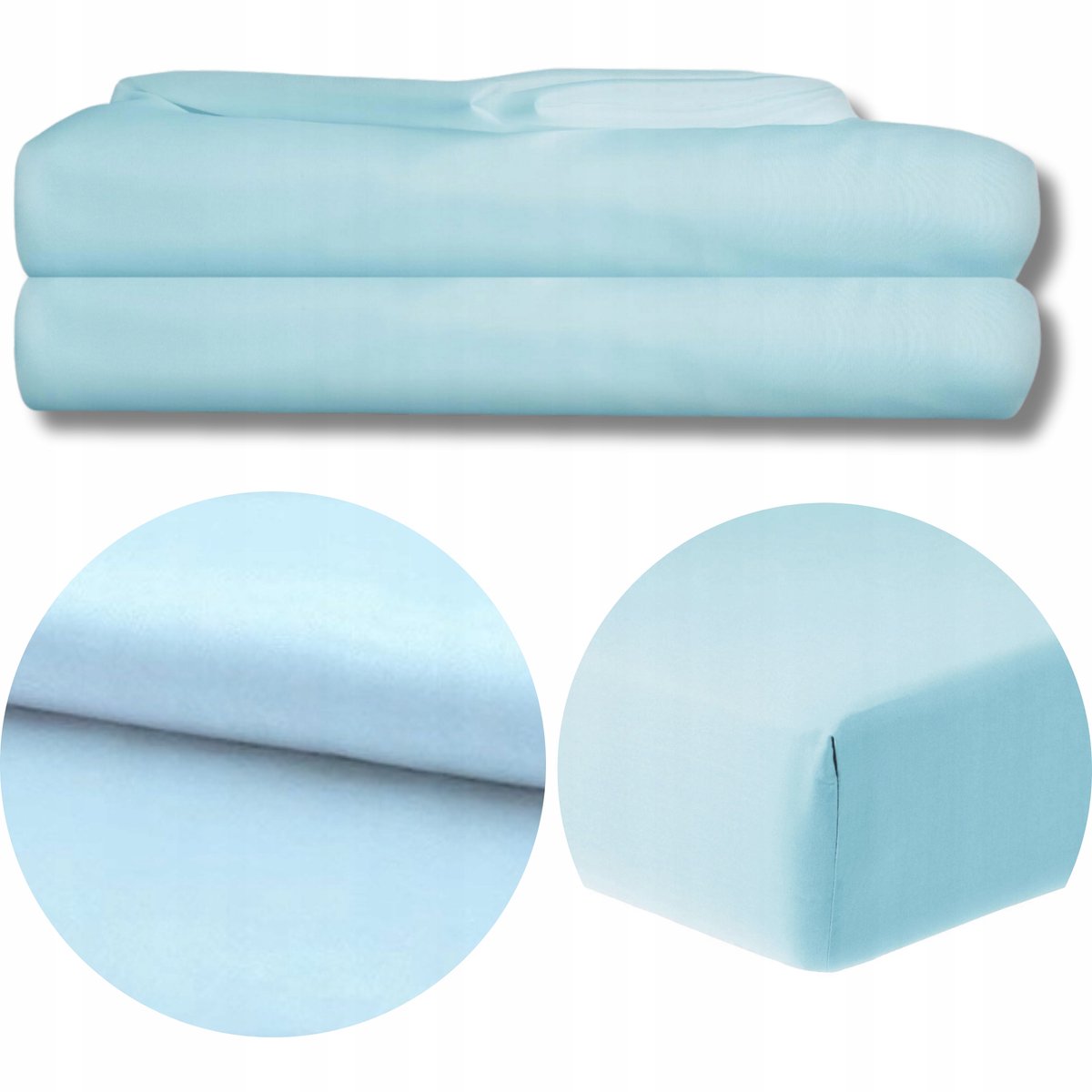 KONEY - Laken zonder elastiek 160 x 200 cm - microvezel - Lichtblauw - 120 g/m²