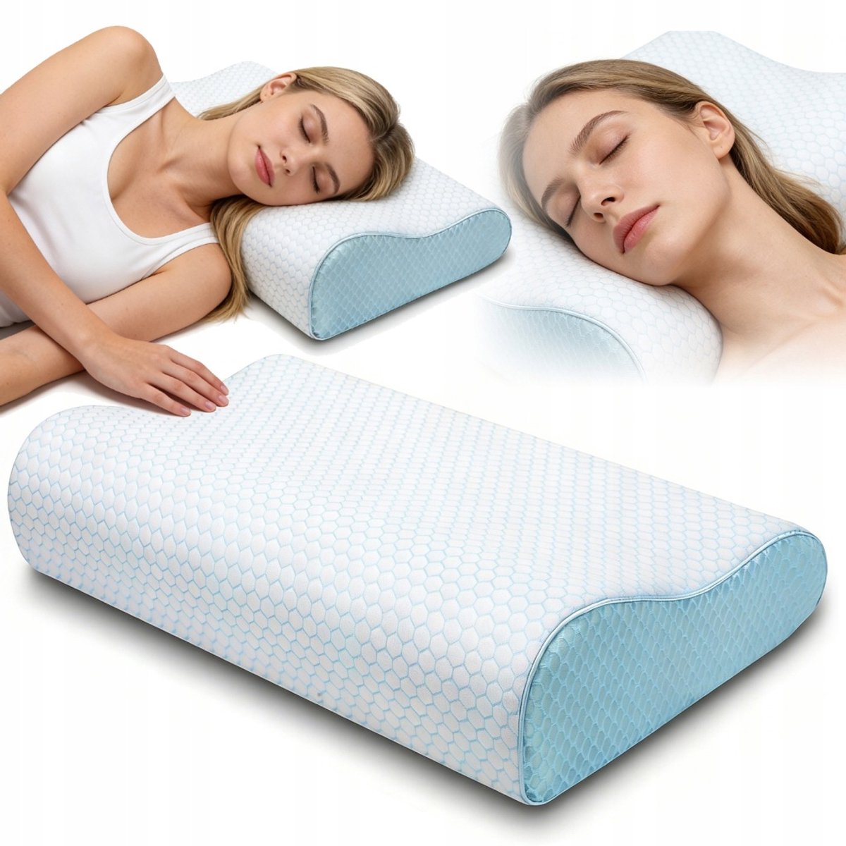 Ergonomisch traagschuimkussen 40D met twee hoogtes, afneembare en wasbare kussensloop