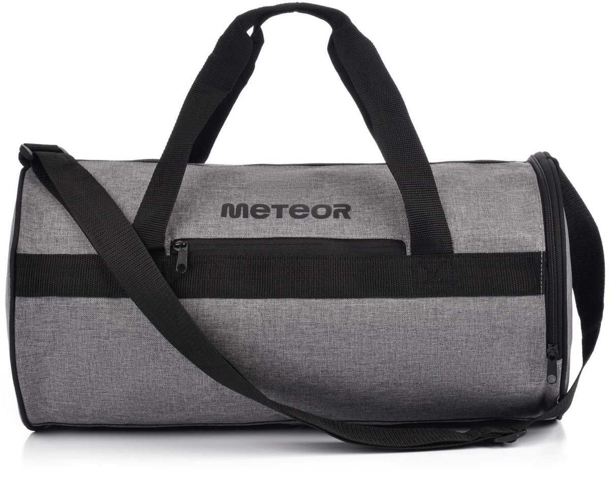 SnelShoppen - Sporttas - Reistas - Duffel Fitness Training Gym Weekend Werk - Heather Grey/Black - 48x25x25 cm - Draagtas voor Sport en Reizen