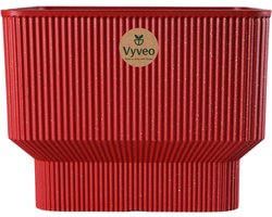Vyveo - Bloempot Ciro - 31x24 - Rood - Bloempot voor binnen en buiten - Lichtgewicht - Breukbestendig - Vorstbestendig - UV-bestendig