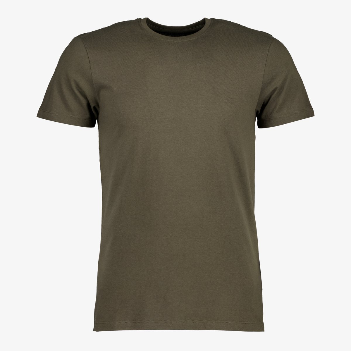Unsigned heren T-shirt groen katoen ronde hals - Maat XXL