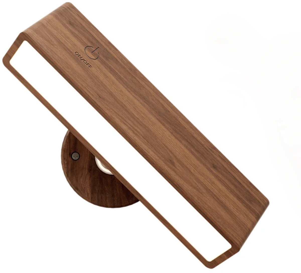 Nachtlampje - Tafellamp slaapkamer - Oplaadbare wandlamp voor binnen - Wandlamp binnen - Wandlamp oplaadbaar - Leeslampje voor boek - Bedlamp - Houtkleur - Walnoot