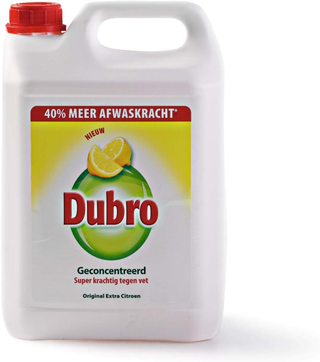 SnelShoppen - Afwasmiddel Extra Citroen 5 Liter - Krachtige Vettenverwijderaar voor Keuken en Camping - Milieu-vriendelijk en Geconcentreerd