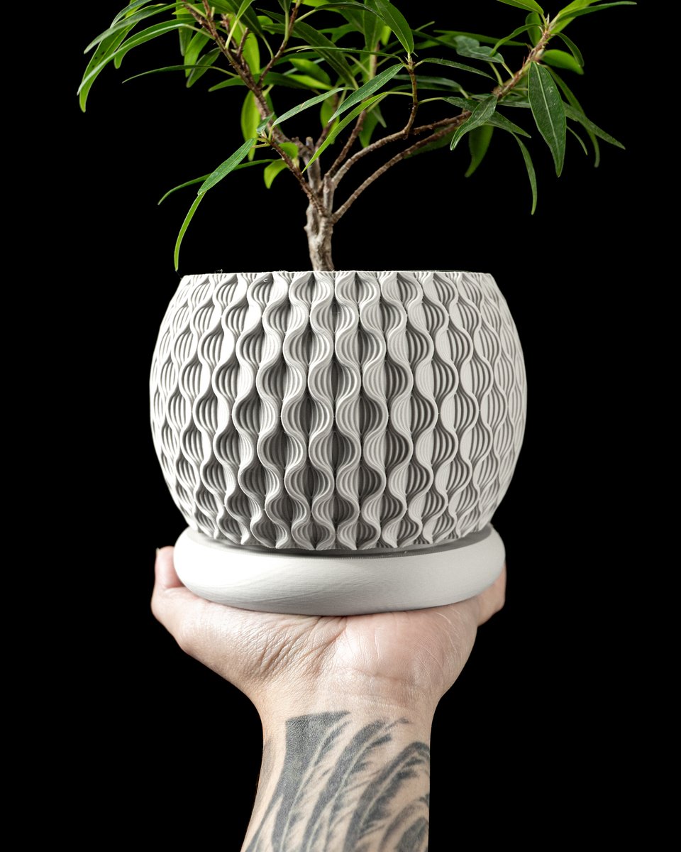 Skushy Bloom Bloempot - Moderne Designpot voor Kamerplanten - Sculpturale Plantenpot voor Woonkamer en Kantoor - Premium Woondecoratie