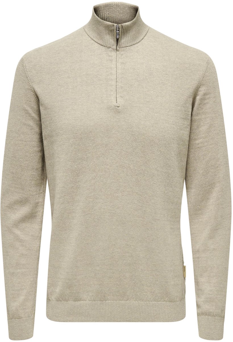ONLY&SONS - ONSLOUI REG 12 MEL HALF ZIP KNIT NOOS - Heren - Gebreide truien