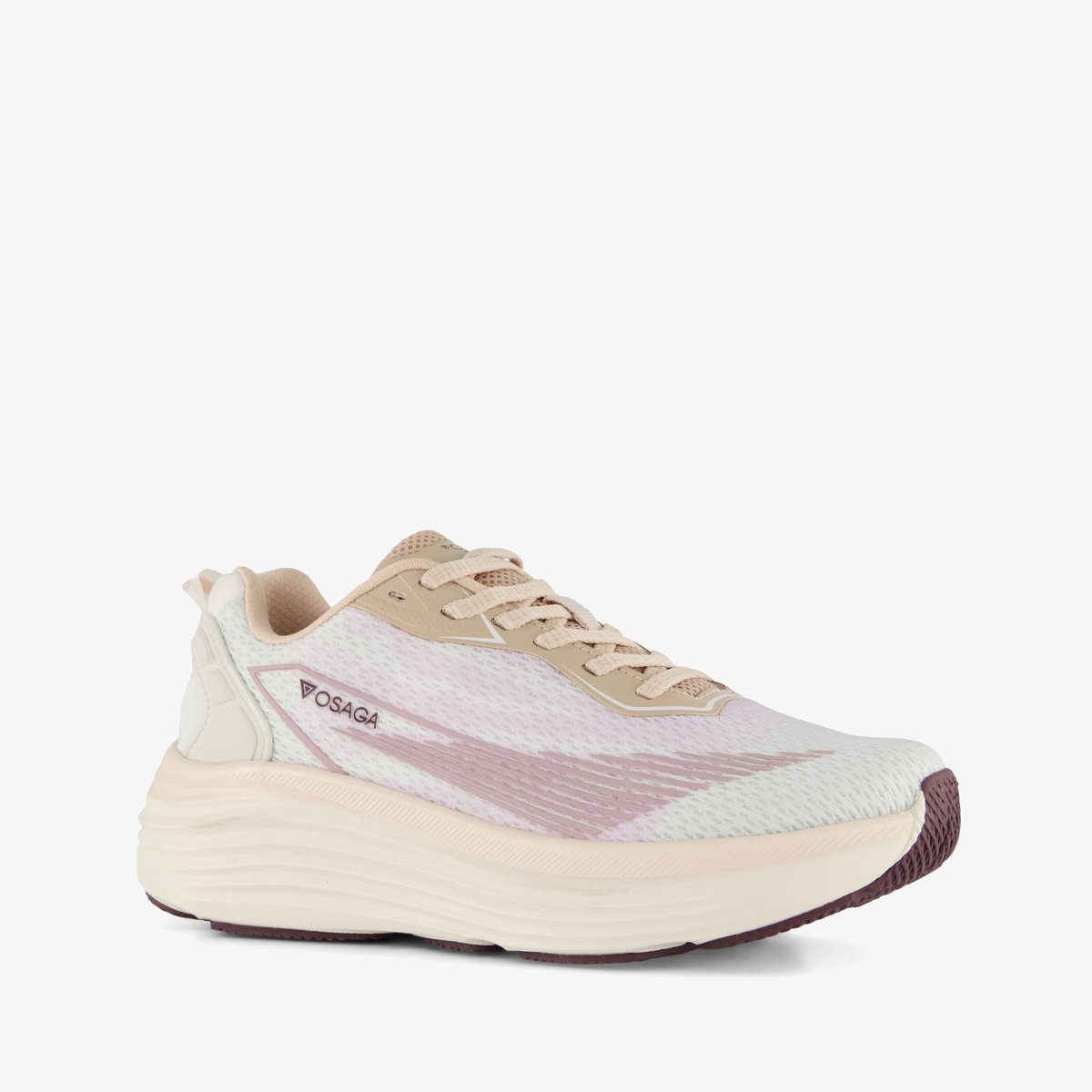 Osaga Hestia dames hardloopschoenen beige roze - Maat 39 - Uitneembare zool