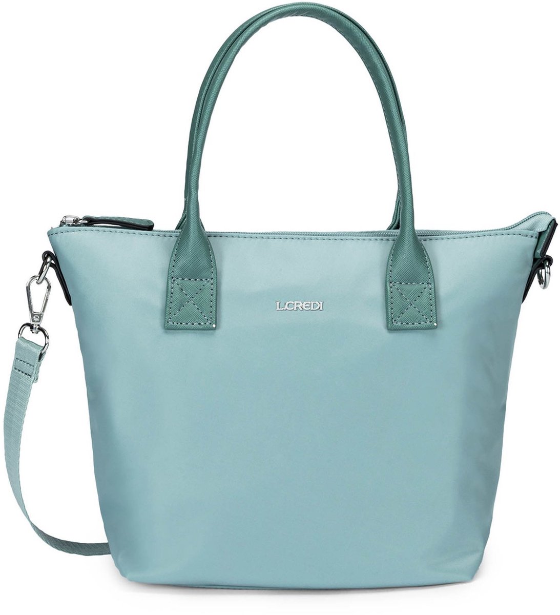 L.CREDI handtas schoudertas Pura Hand Bag Dark Mint blauwgrijs
