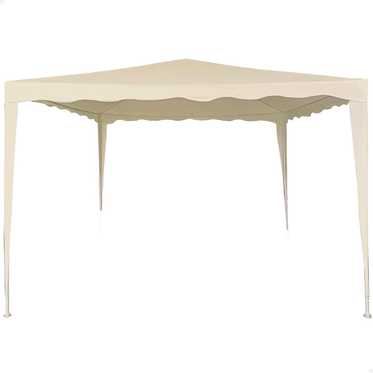SnelShoppen - Afneembaar Paviljoen 300x300 cm Crèmekleurig - Waterdicht Polyester Dak - Stalen Frame Ø 24 mm - Eenvoudige Montage voor Tuin, Feest, Ca