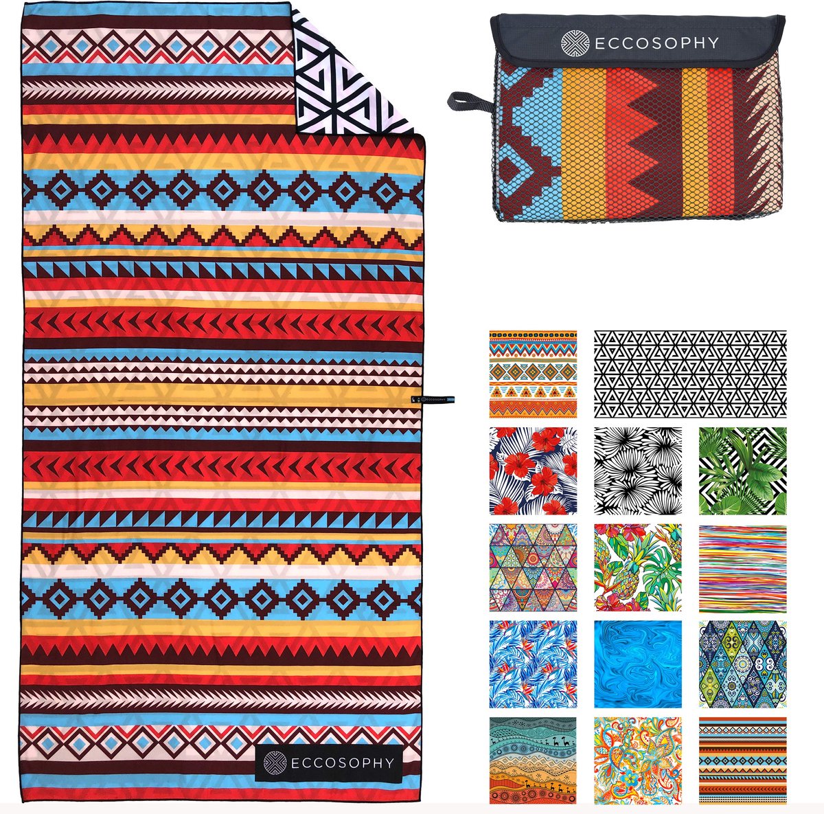 SnelShoppen - Extra grote microvezel strandlaken voor volwassenen - 180 x 88,9 cm sneldrogende zandvrije badhanddoek met zakje - Perfect voor strand,