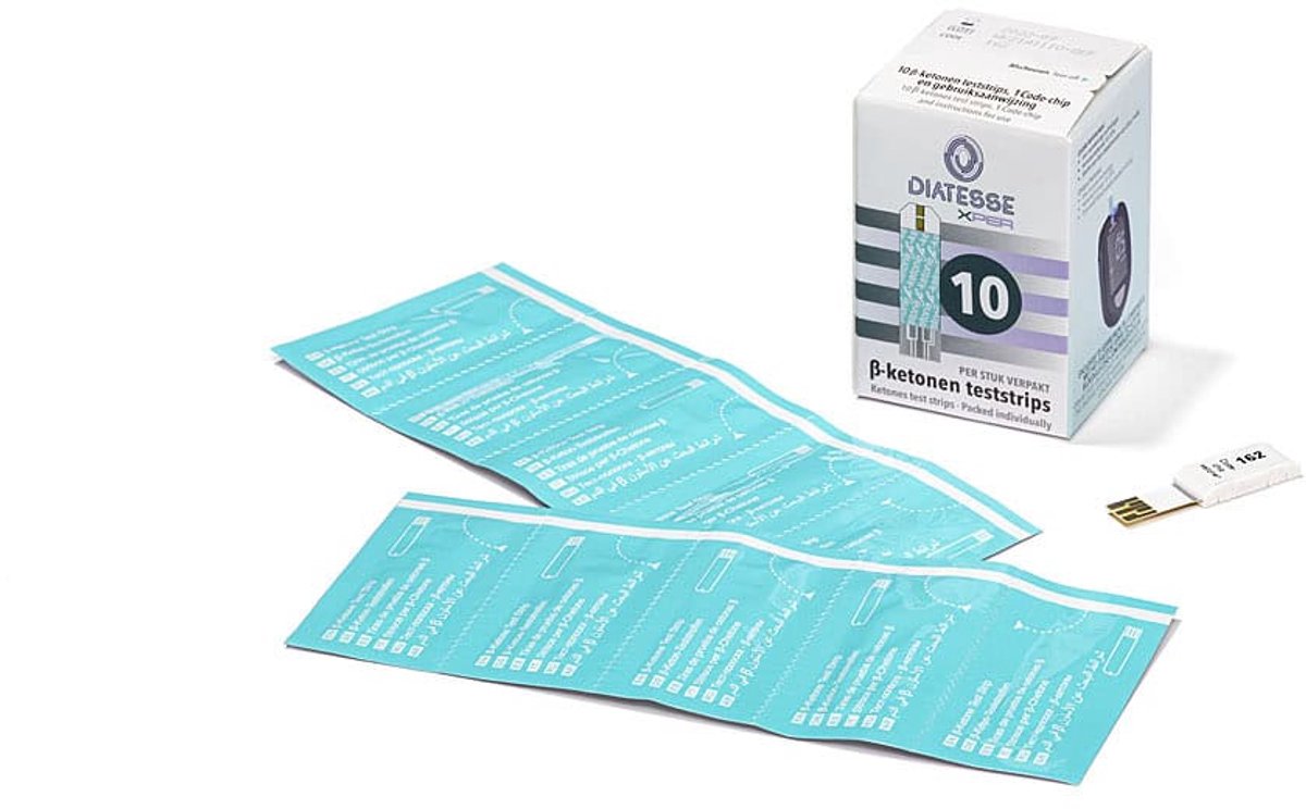 Diatesse XPER ketonen teststrips - 10 stuks Diatesse - Ketonen in het bloed meten