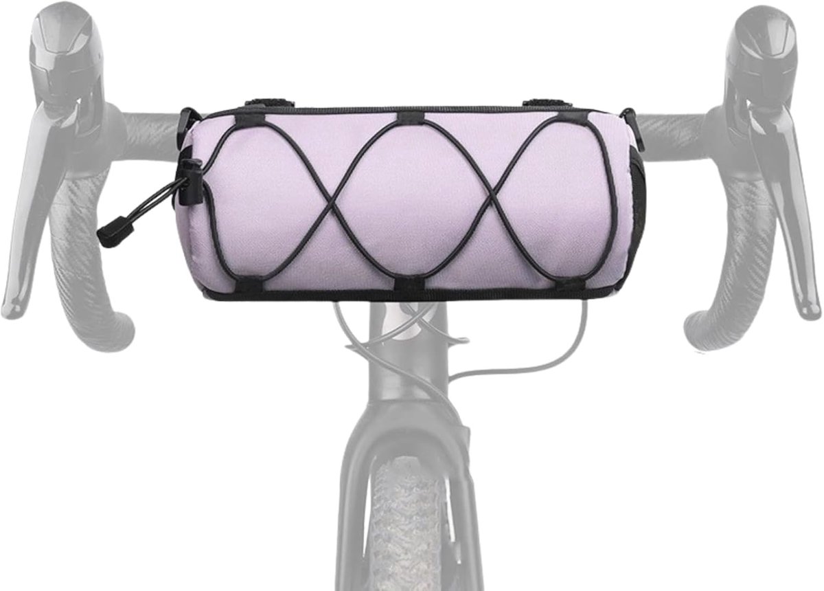 2.5L Bike Handlebar Bag, Waterproof Bicycle Front Bag with 2-Point Secure Straps, Lightweight Bike Pouch for Mountain Road Bikes and Commuting, Black 23.5×11cm (Purple)
