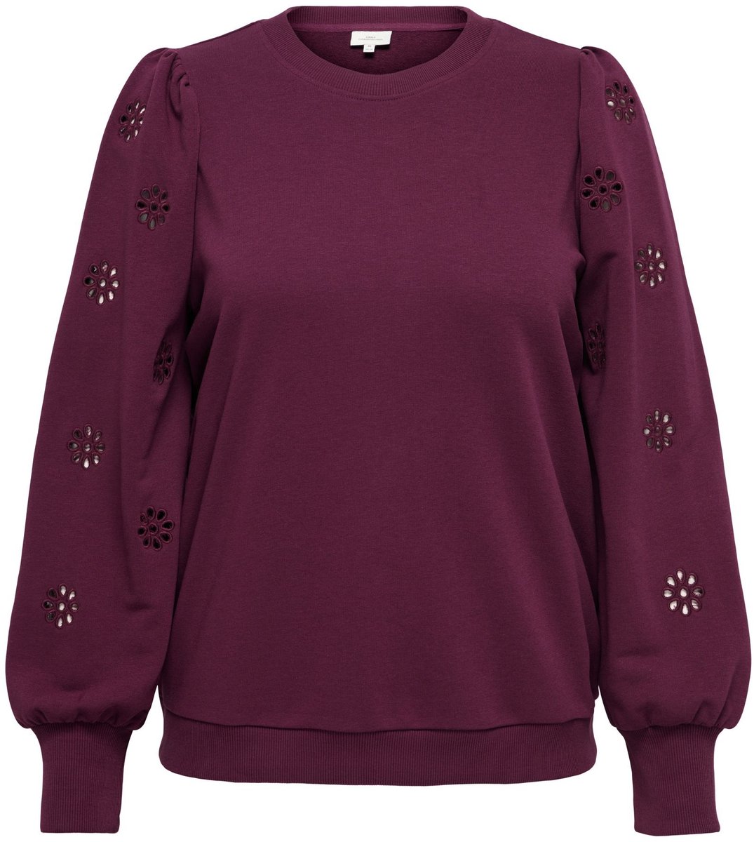 ONLY CARMAKOMA - CARFEMME L/S PUFF EMBROIDERY UB SWT NOOS Dames Trui