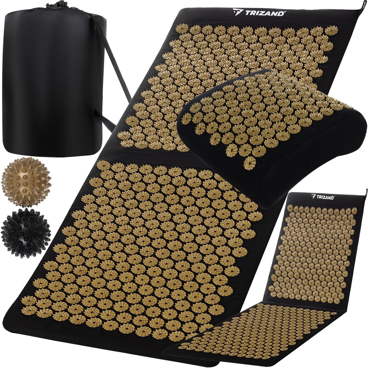 Thijox - Acupressuurmat XXL Set met Kussen, 2 Massageballen & Draagtas - 13743 Drukpunten voor Rugpijn, Stress, Ontspanning en Holistische Gezondheid