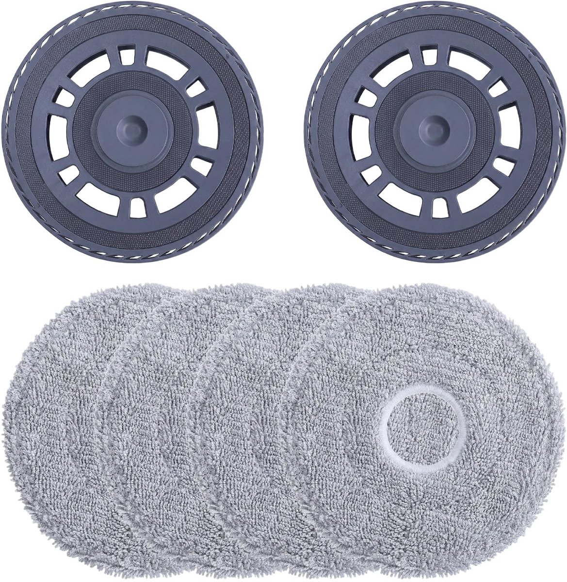 Dailygoods- Doekjes Vervangingsset - 2 Houders - 4 Microvezeldoekjes - Compatibel met Dreame Robotstofzuigers - Duurzaam ABS-Kunststof - Verbeterde Efficiëntie - Reinigingsdoekjes