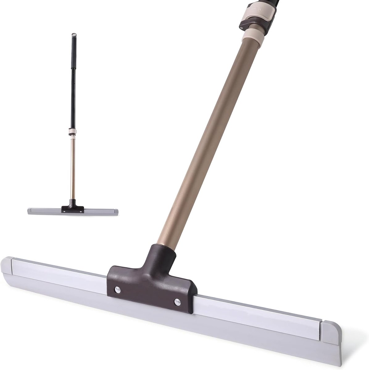 Thijox - Vloerwisserschrobber met Telescopische Handgreep, Zachte Vloerwisser voor Douche, Badkamer, Keuken, Tegelglas, Marmer, Waterschuim Verwijdere