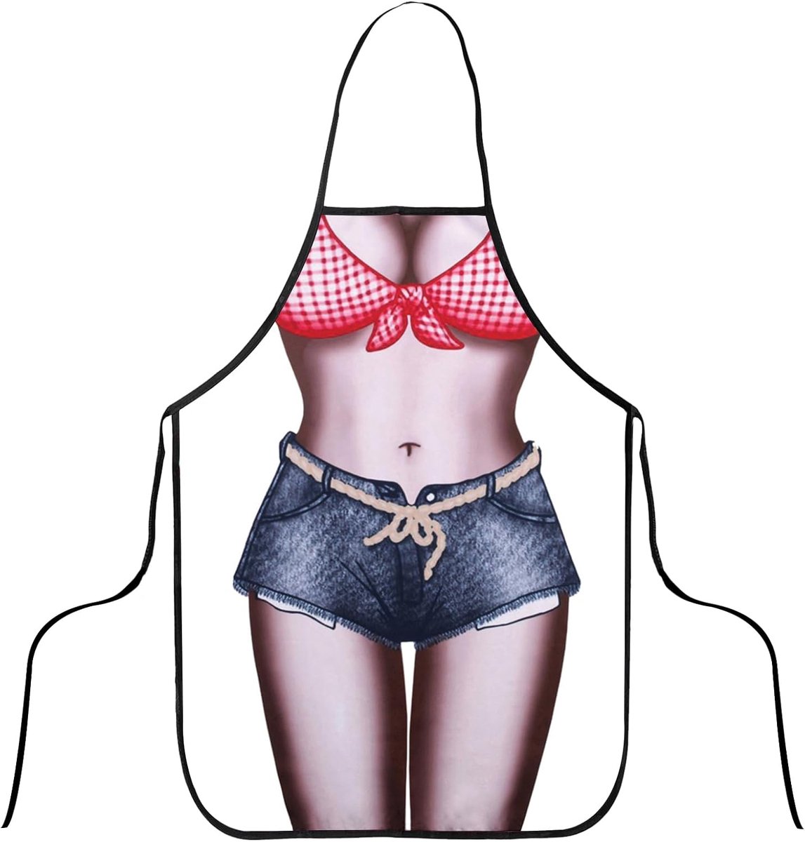 Thijox - Grappig 3D-effect Kookschort voor Dames, Sexy en Uniek, Perfect voor Keuken, Barbecue en Feest, Makkelijk Schoon te Maken, Cadeau voor Volwas