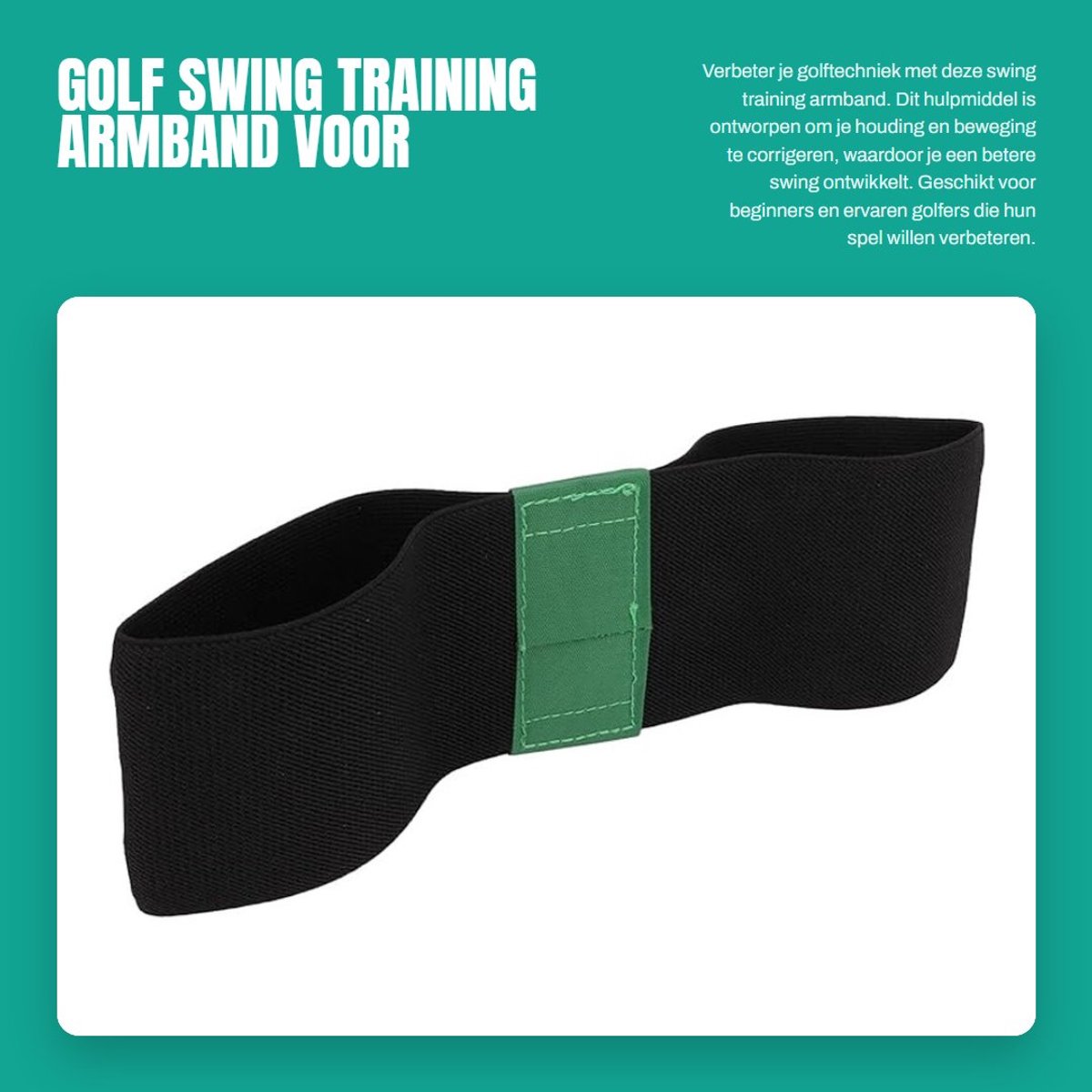 Dailygoods- Golftraining Swing Corrigerende Armband - Golftrainingsmateriaal - Bewegingscorrectie Trainer - Unisex - 28,5 x 7,8 cm - Voorkomt Chicken Wing Zwaai - Swingtrainer