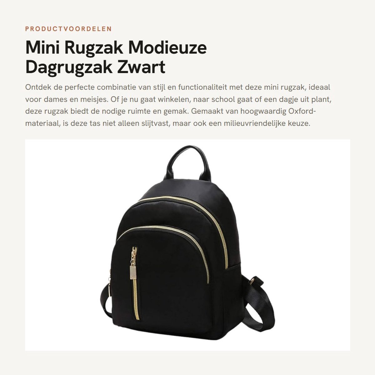 Dailygoods- Rugzak Dames - Hoogwaardig Oxford - Verstelbare Schouderriem - Grote Capaciteit - Mode Rugzak - Handig voor Reizen - Dagrugzak