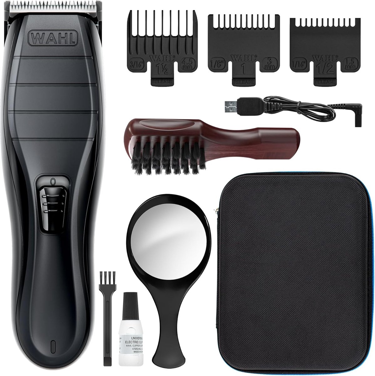 SnelShoppen - Draadloze Haartrimmer Set - Ultra-nauwkeurig Knippen 0,3 mm - Oplaadbaar via USB - 120 Minuten Gebruiksduur - Verzorgingsset voor Mannen