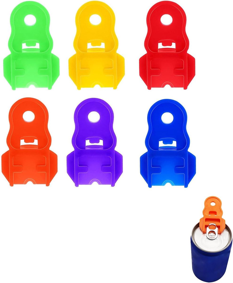 SnelShoppen - Easy Ring Pull Can Opener, 6 Stuks Handmatige Openers voor Blikjes, Kleurige Can Opening Hulpmiddelen voor Thuis, Feest en Camping