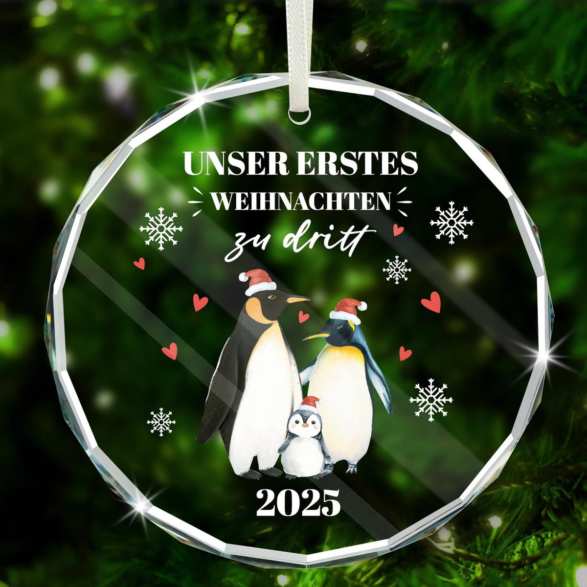 Dailygoods- Kerstbal Eerste Kerstmis - Glazen Ornament - Kerstboomversiering - Aandenken - Elegant Design - Perfect voor Gezinnen - Kerstornament