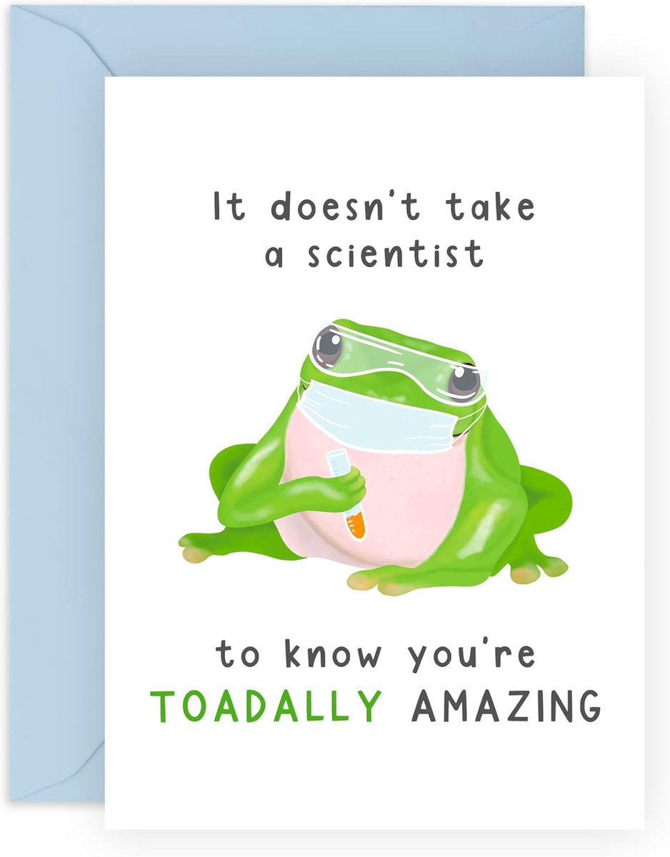 Thijox - Wenskaarten voor Mannen en Vrouwen - Toadally Amazing Science Frog - Grappige Verjaardagskaart voor Mama, Papa, Broer, Zus, Beste Vriend - Fe