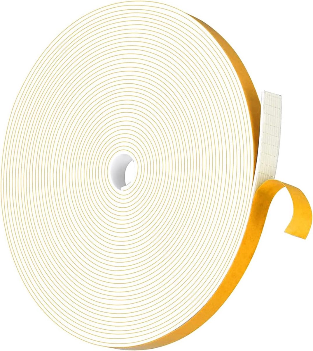 Thijox - Afdichtingstape, Zelfklevend, 12 mm x 1,5 mm x 10 m, Schuimrubber, Wit, Koude Tocht, Geluiddicht, Waterdicht, Stofdicht, Anti-botsing voor De