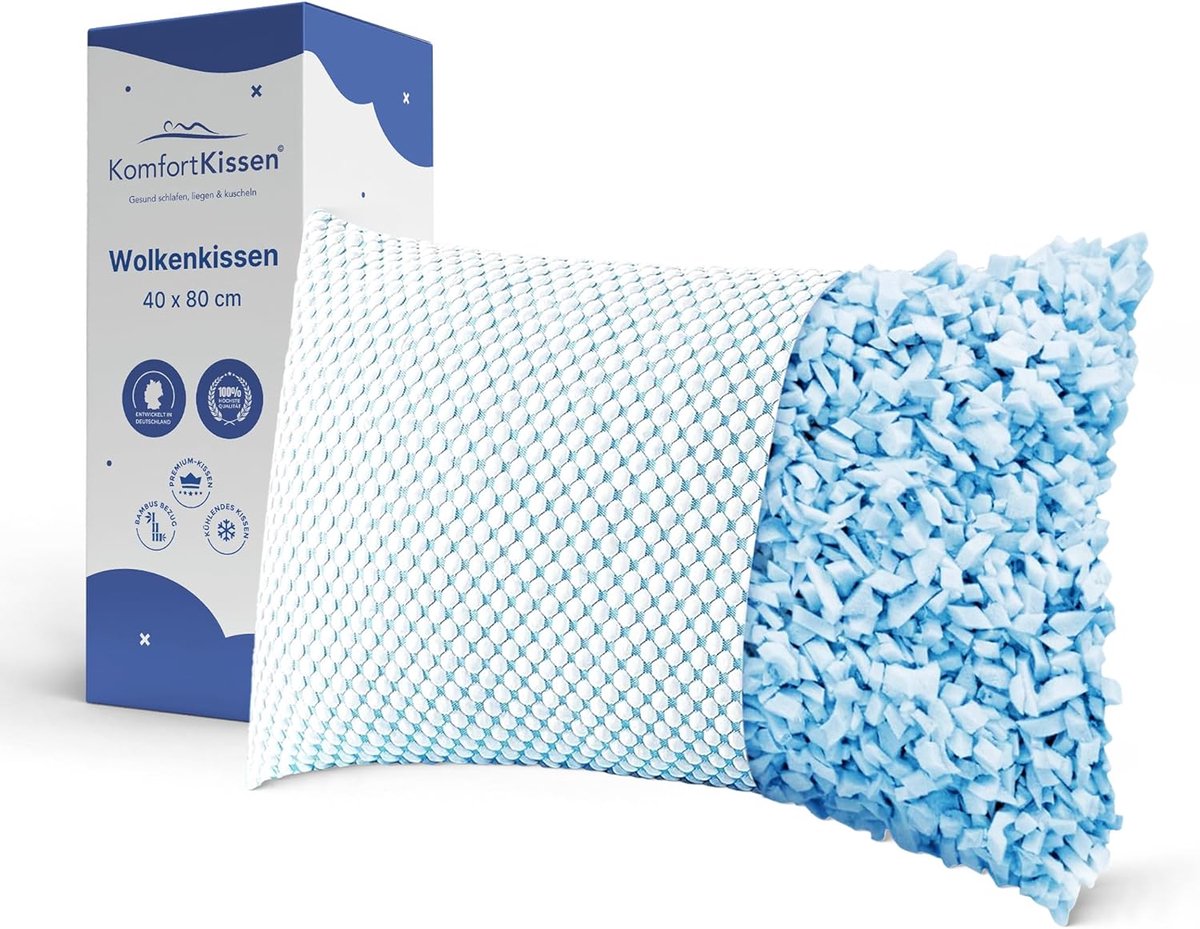 Thijox - Ergonomisch MKS Hoofdkussen 70x50 cm - Zacht Wolkenkussen voor Rug-, Zij- & Buikslapers - Memory Foam met Verkoelende Gel voor Optimale Ontsp