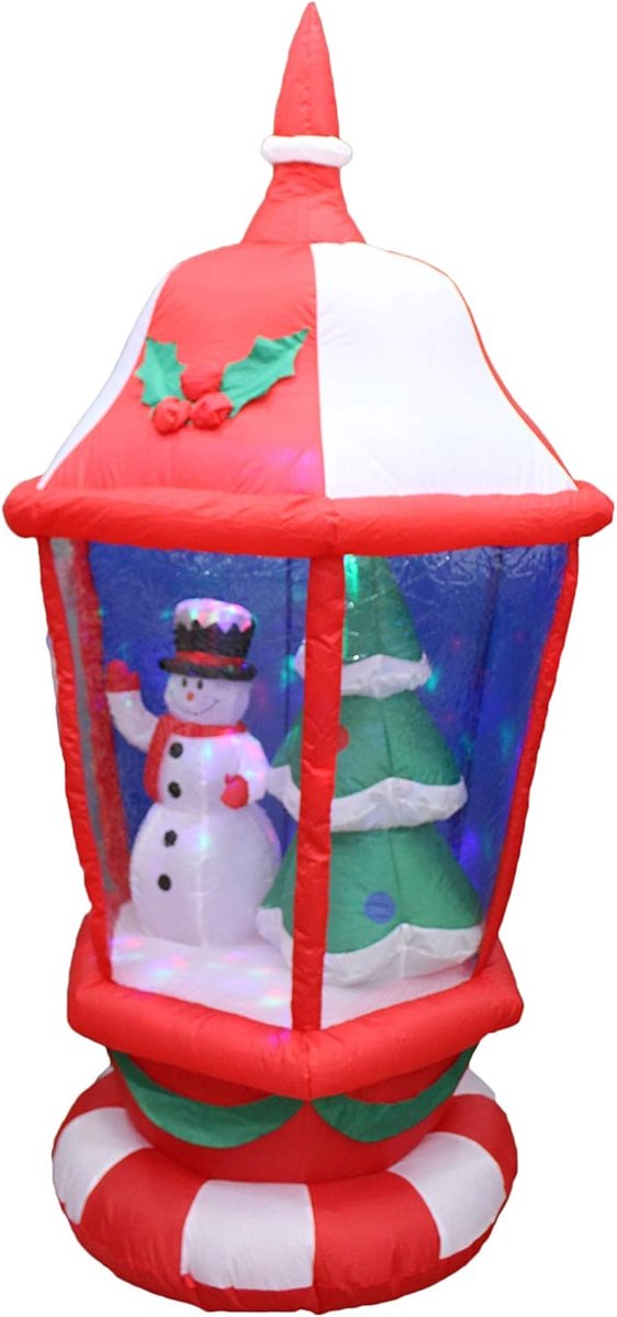 Opblaasbare Kerstfiguur - Winter Decoratie - Tuin Versieren - Met Kleurrijke LED - 183 cm Hoog - Multicolor – foto 6