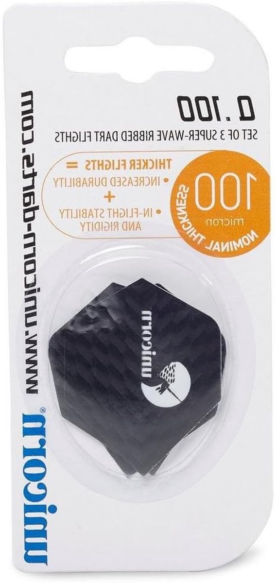 Dart Vluchten - Vlieg Stabiliteit - Precisie Darts - Verhoogde Stijfheid - 100 Micron - Zwart