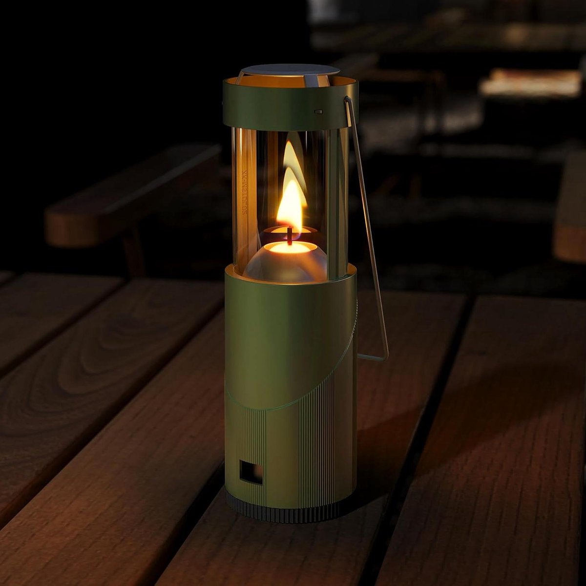Mini Kaarslantaarn - Draagbare Verlichting - Camping Noodsituaties - 15 Uur Brandtijd - Compact Formaat - Groen