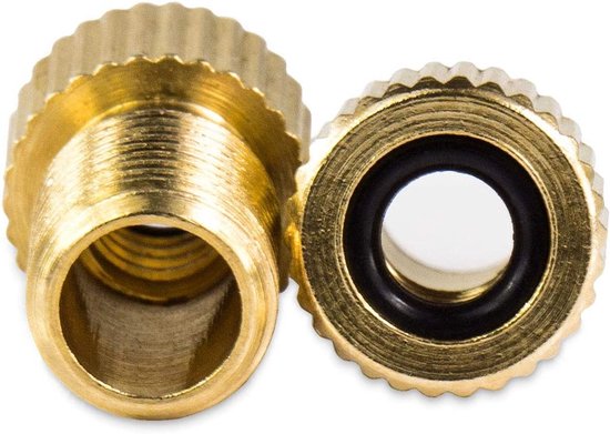Fietsventiel Adapter - Ventiel Verloop - Banden Oppompen - Messing met Afdichting - Set van 10 - Goud — afbeelding 4