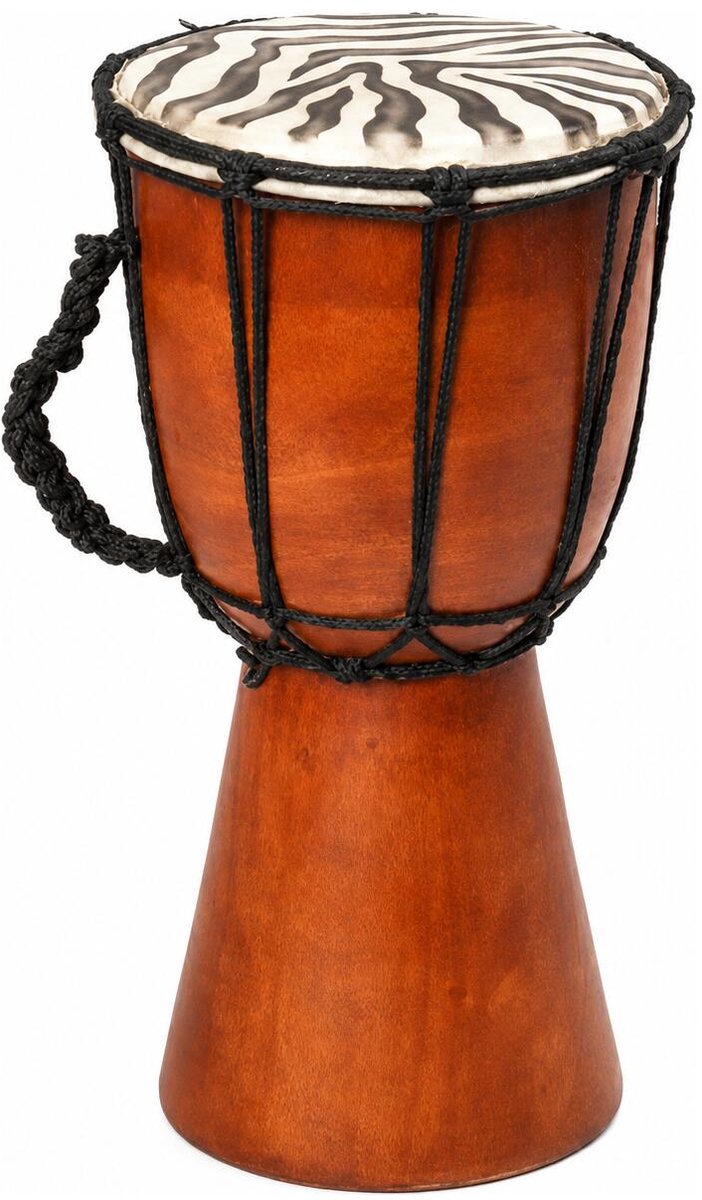 Nature Planet Drum/Trommel - handgemaakt - met zebraprint - 25 cm - muziek cadeau - decoratie