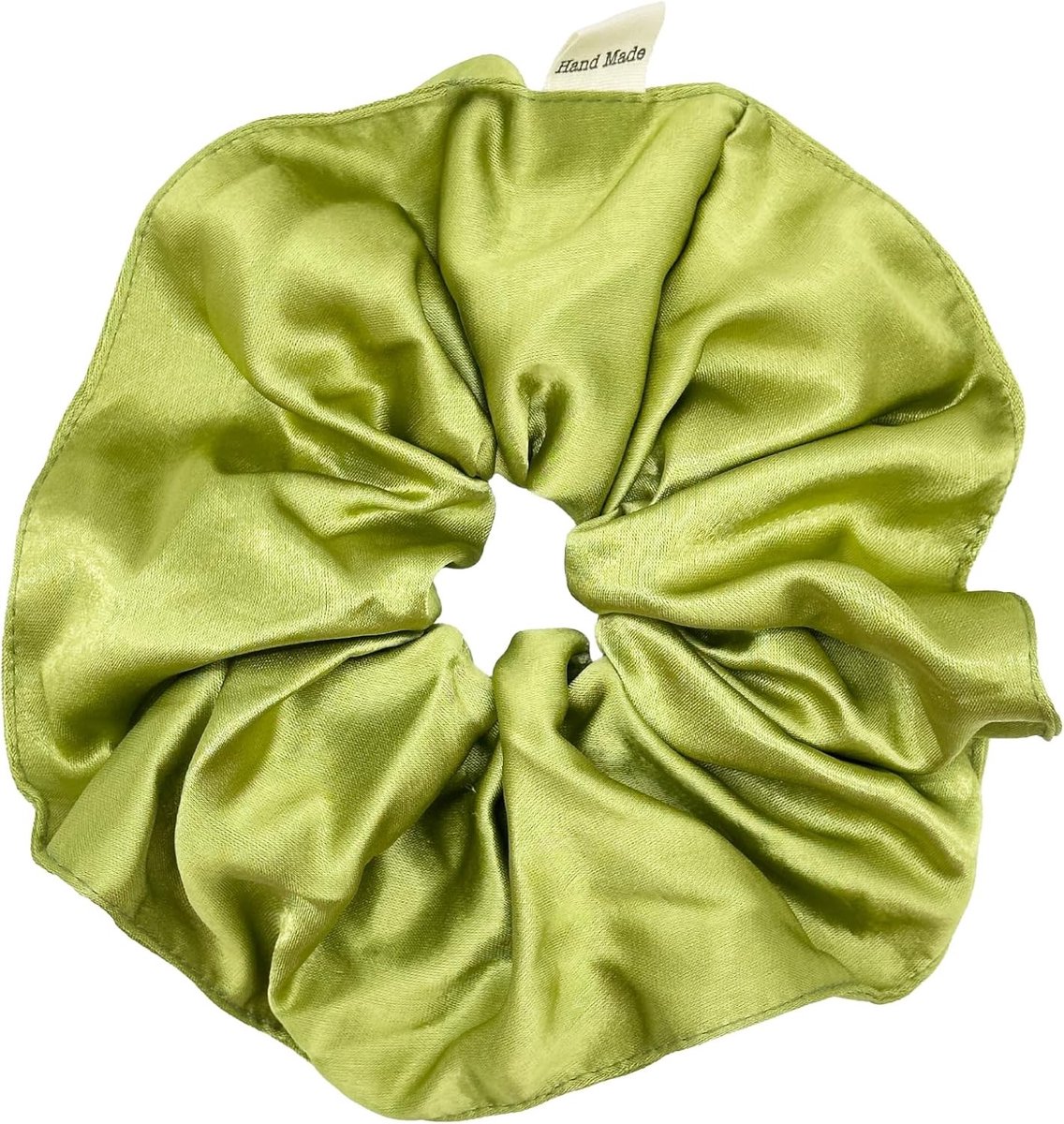 Grote Franse Satijnen Scrunchies voor Dames, Zachte Elastische Haarbanden, Beschadigingsvrije Ponytail Houders, Perfecte Haaraccessoires in 9 Kleuren (Groen)
